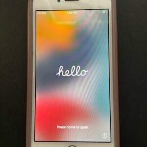 White Apple iPhone 8 with geometric Case